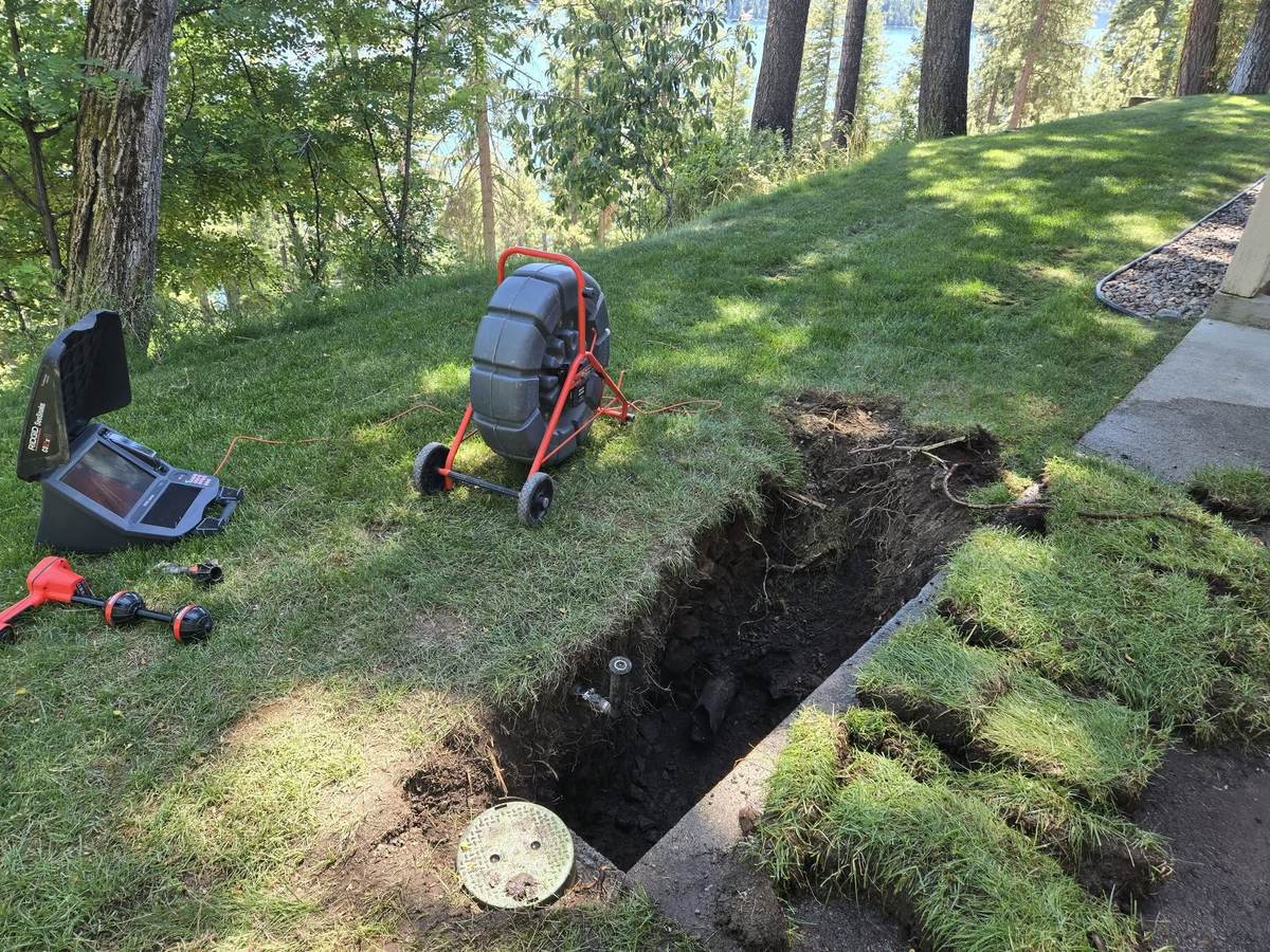 RIDGID SeeSnake camera and locator at a North Idaho sewer job